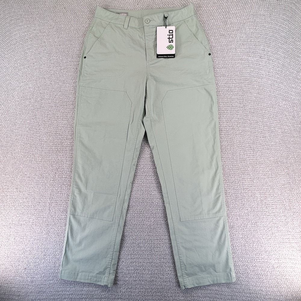 Stio Rivet Twill Carpenter Pants Womens Size 10 31x28 Lichen Green Gorpcore Hike